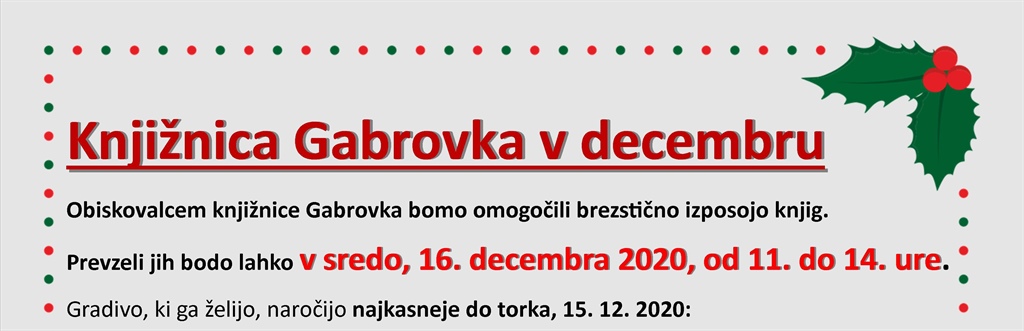 Knjižnica Gabrovka v decembru