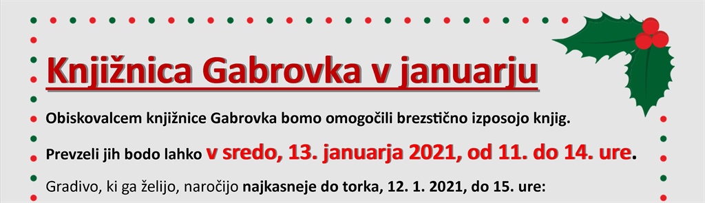 Knjižnica Gabrovka v januarju