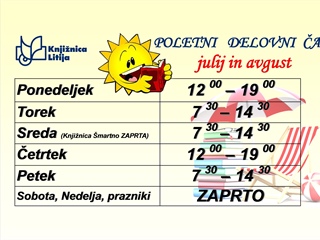 Knjižnice v juliju in avgustu odprte drugače