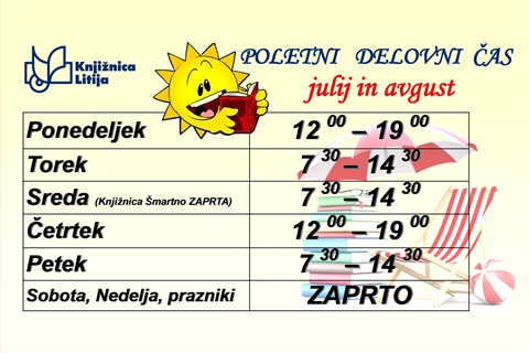 Knjižnice v juliju in avgustu odprte drugače