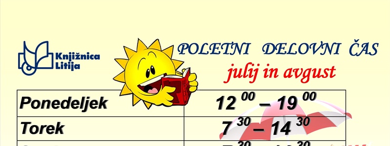 Knjižnice v juliju in avgustu odprte drugače