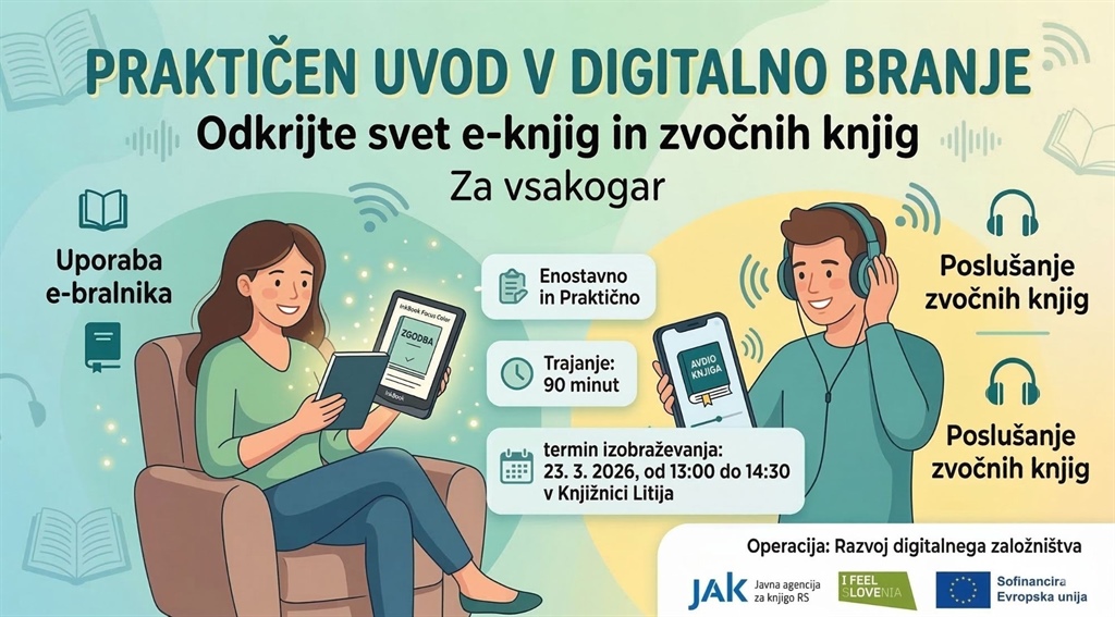 Uporaba e-bralnika in poslušanje zvočnih knjig