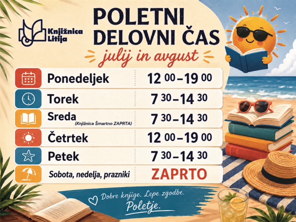Knjižnice v juliju in avgustu odprte drugače