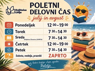 Knjižnice v juliju in avgustu odprte drugače