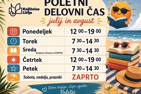 Knjižnice v juliju in avgustu odprte drugače